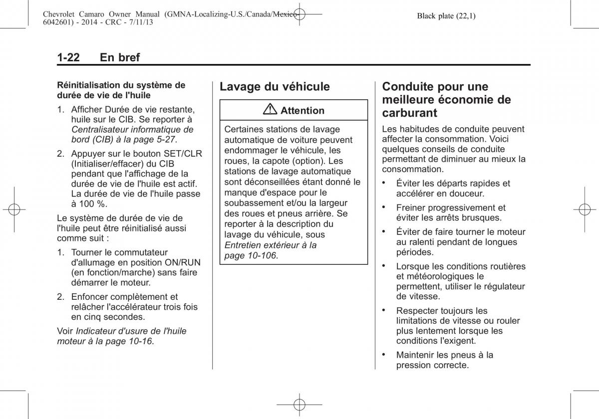 Chevrolet Camaro V 5 manuel du proprietaire / page 28