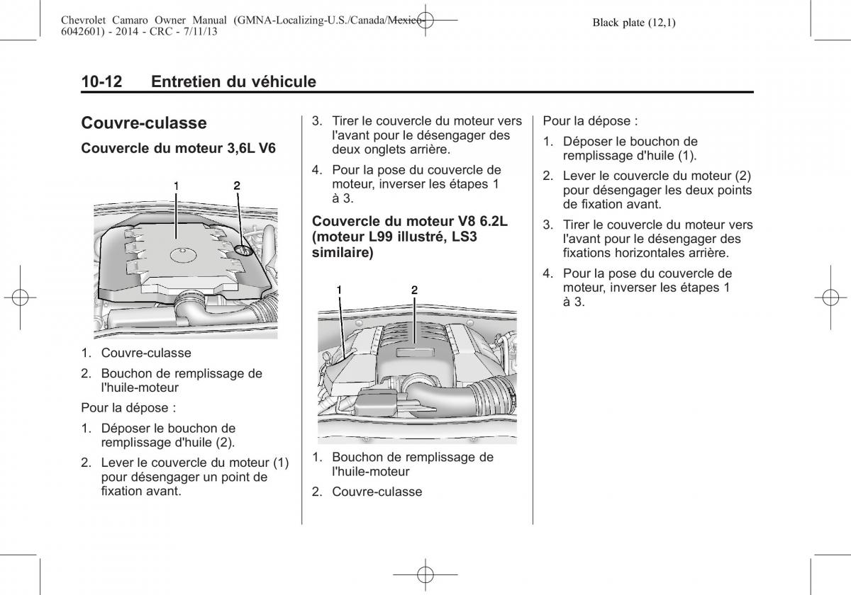 Chevrolet Camaro V 5 manuel du proprietaire / page 308