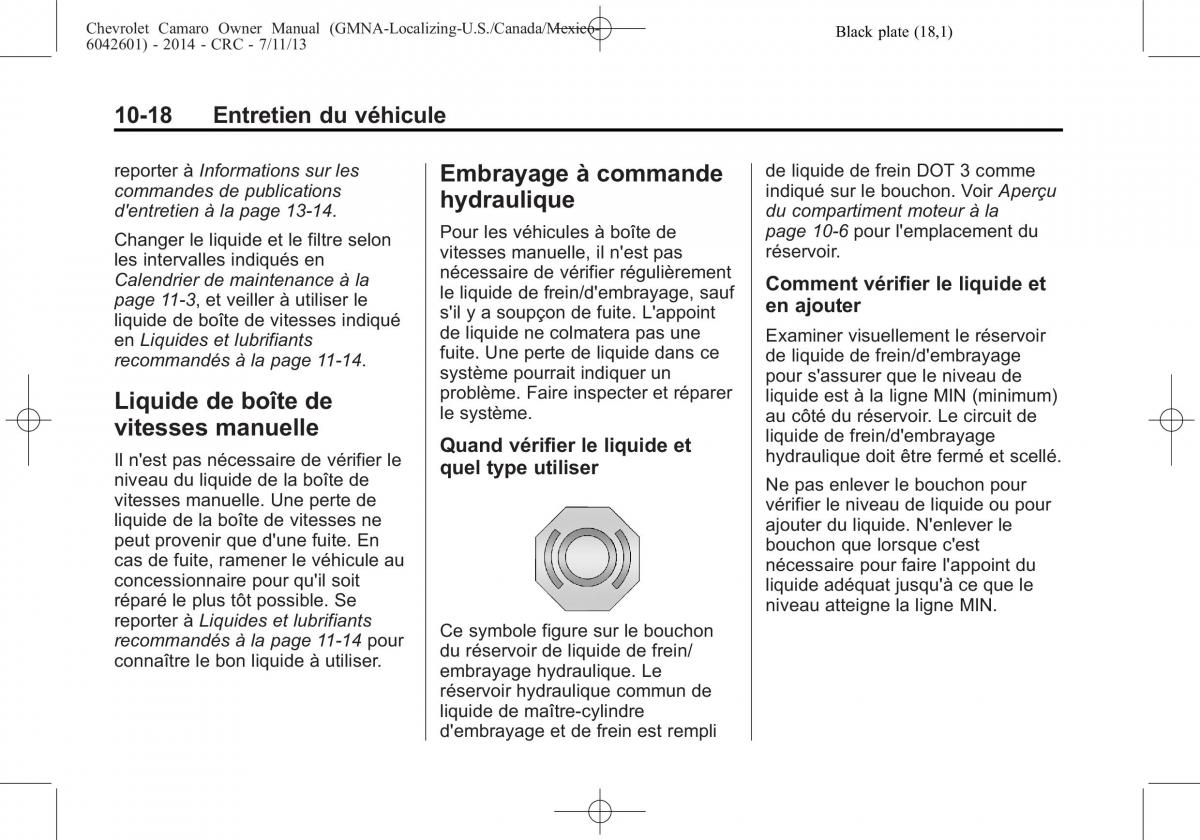 Chevrolet Camaro V 5 manuel du proprietaire / page 314