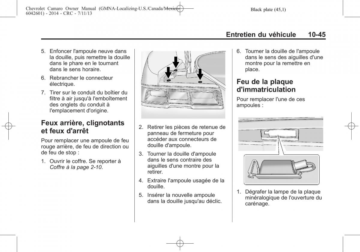 Chevrolet Camaro V 5 manuel du proprietaire / page 341