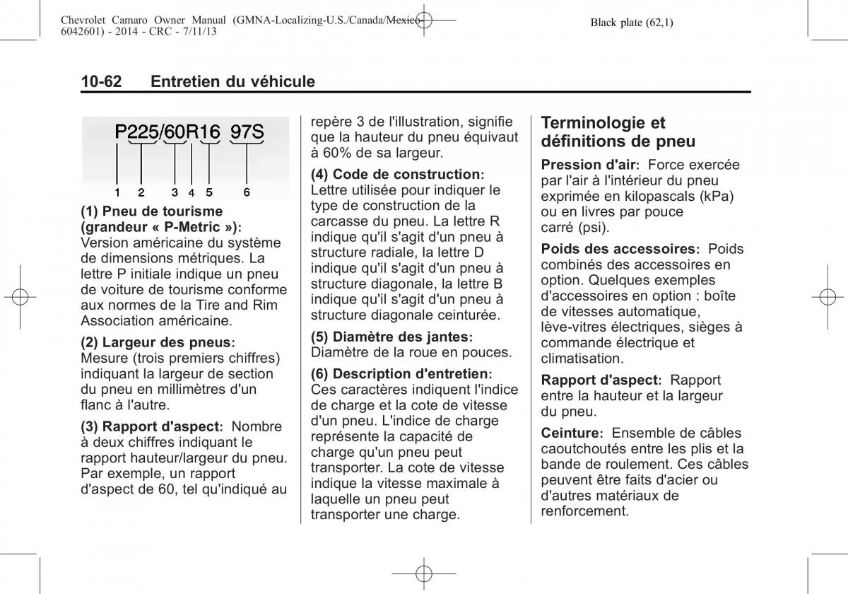 Chevrolet Camaro V 5 manuel du proprietaire / page 358