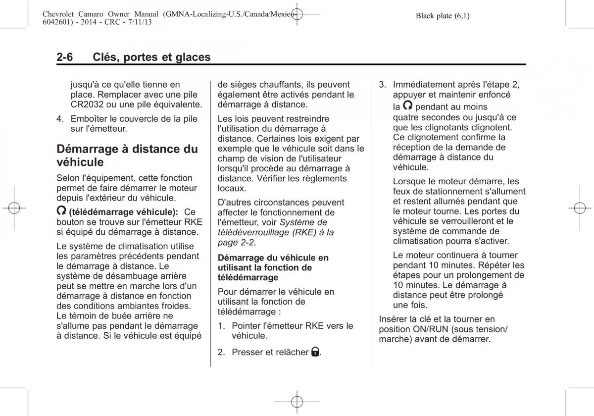 Chevrolet Camaro V 5 manuel du proprietaire / page 36