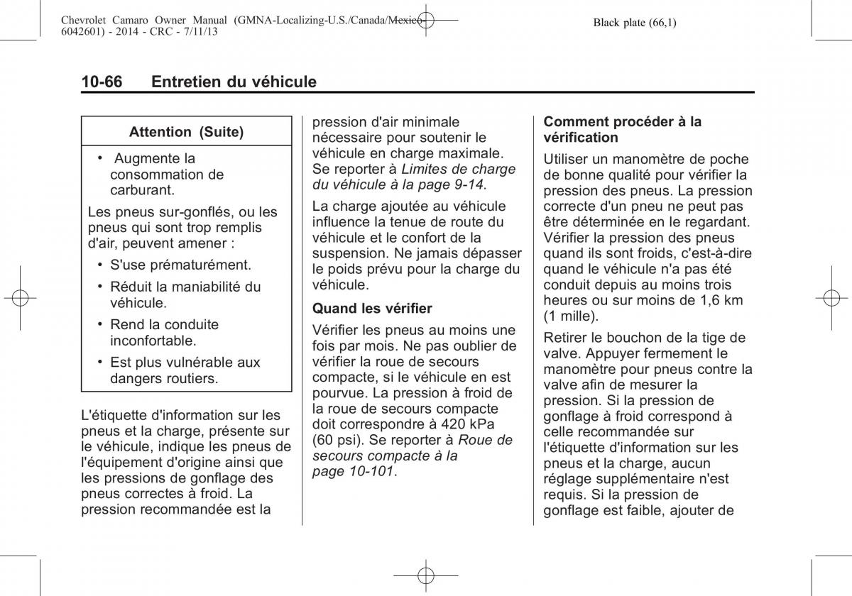 Chevrolet Camaro V 5 manuel du proprietaire / page 362