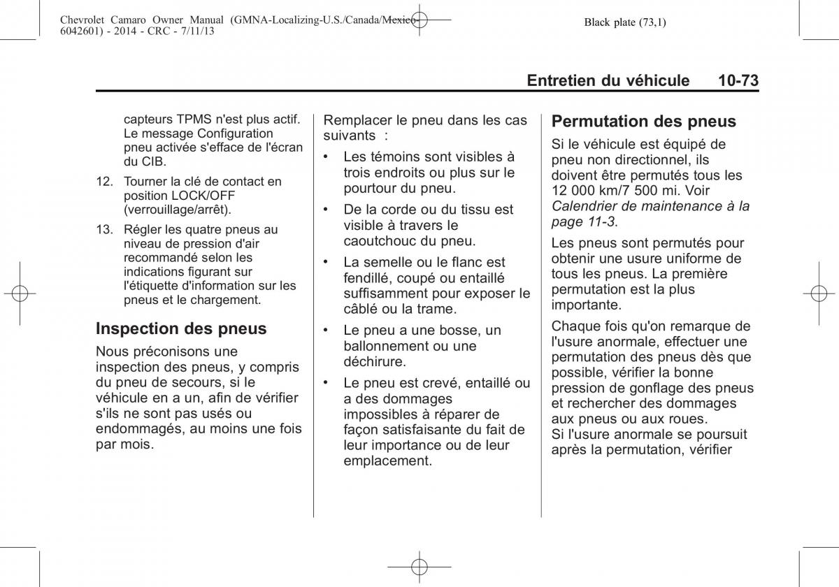 Chevrolet Camaro V 5 manuel du proprietaire / page 369