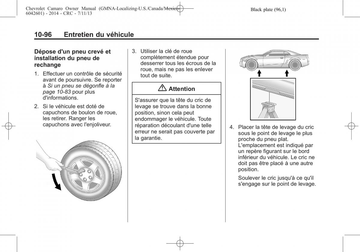 Chevrolet Camaro V 5 manuel du proprietaire / page 392