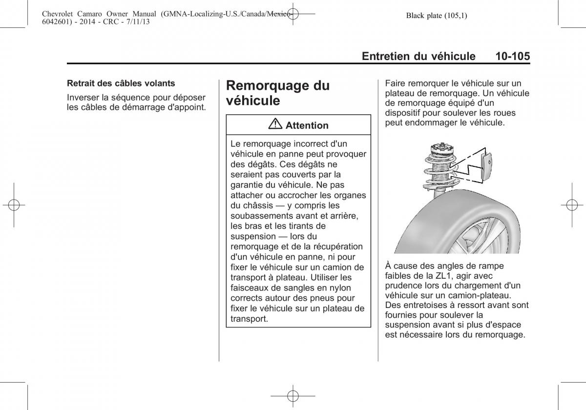 Chevrolet Camaro V 5 manuel du proprietaire / page 401