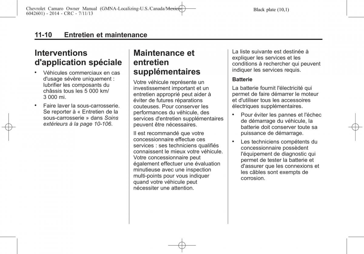 Chevrolet Camaro V 5 manuel du proprietaire / page 424