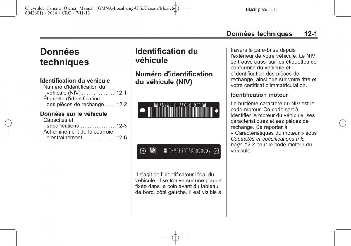 Chevrolet Camaro V 5 manuel du proprietaire / page 435