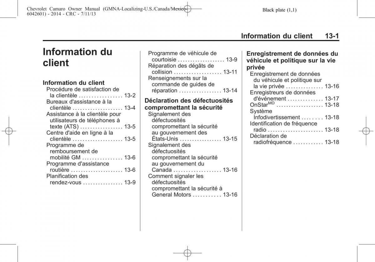 Chevrolet Camaro V 5 manuel du proprietaire / page 441