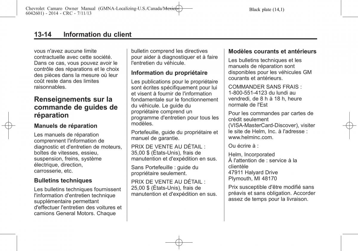 Chevrolet Camaro V 5 manuel du proprietaire / page 454