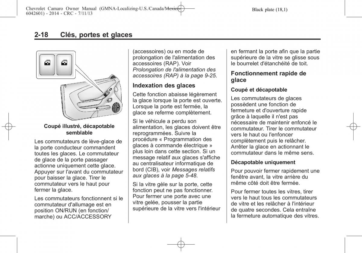 Chevrolet Camaro V 5 manuel du proprietaire / page 48