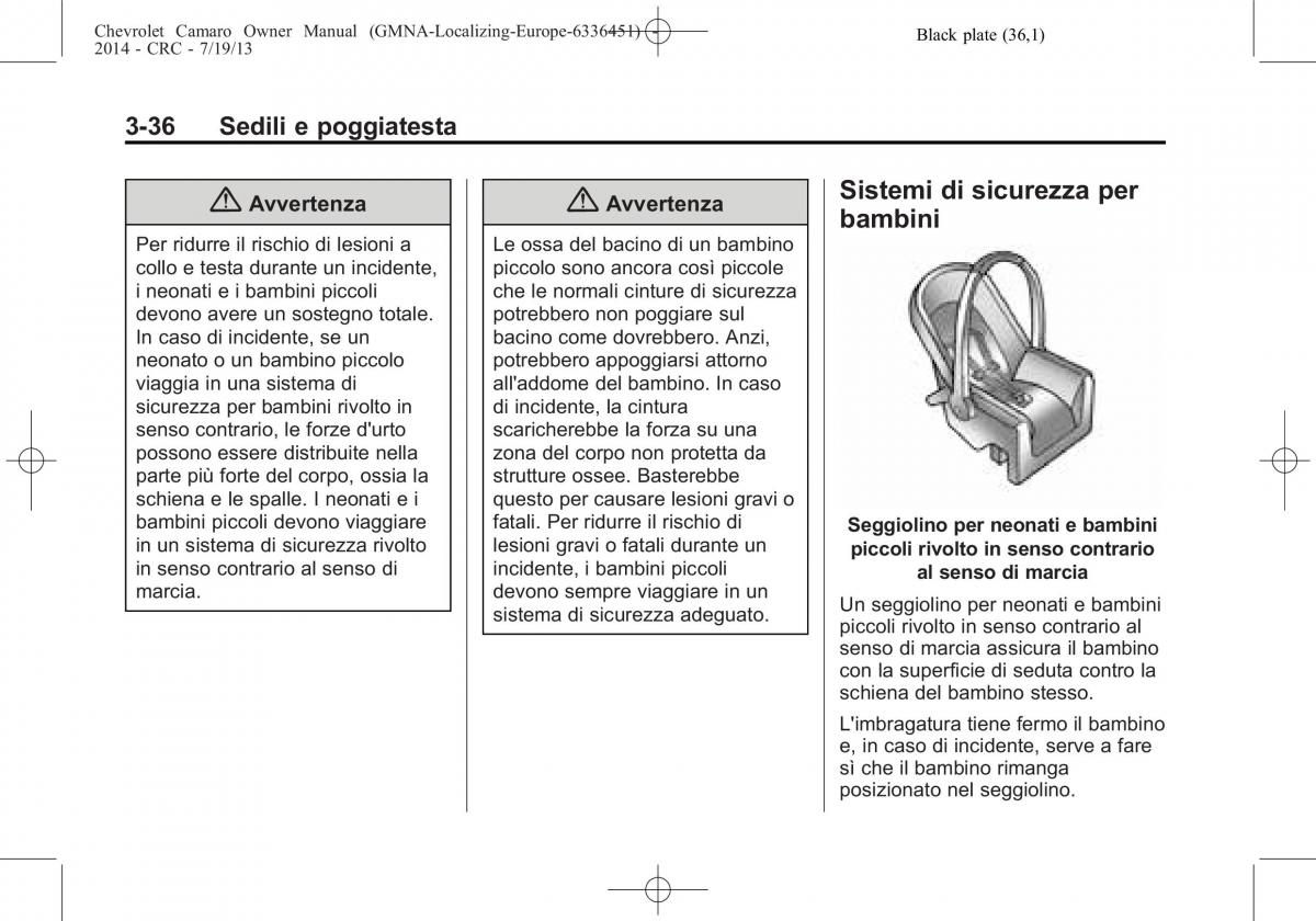 Chevrolet Camaro V 5 manuale del proprietario / page 84