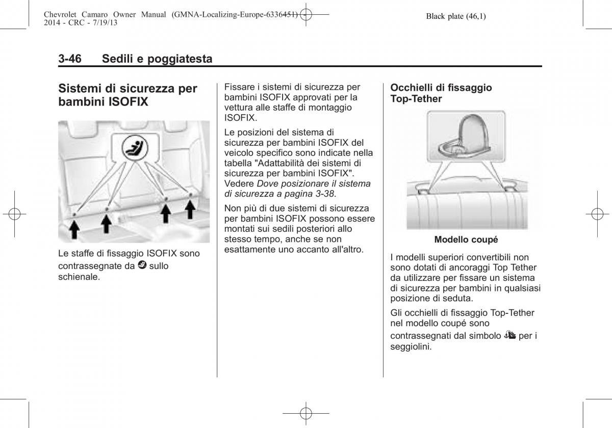 Chevrolet Camaro V 5 manuale del proprietario / page 94