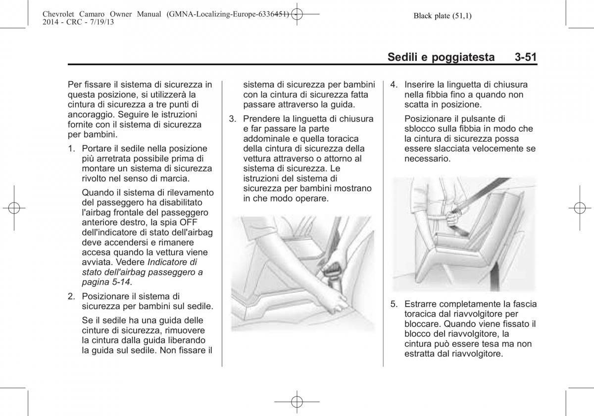 Chevrolet Camaro V 5 manuale del proprietario / page 99