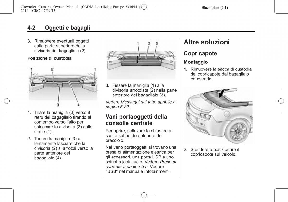 Chevrolet Camaro V 5 manuale del proprietario / page 102