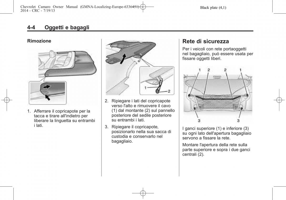 Chevrolet Camaro V 5 manuale del proprietario / page 104