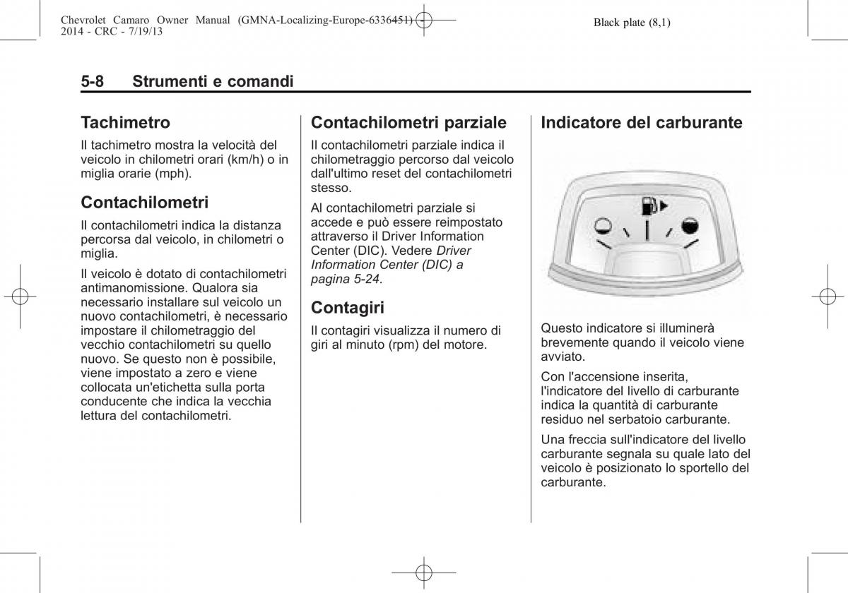 Chevrolet Camaro V 5 manuale del proprietario / page 112