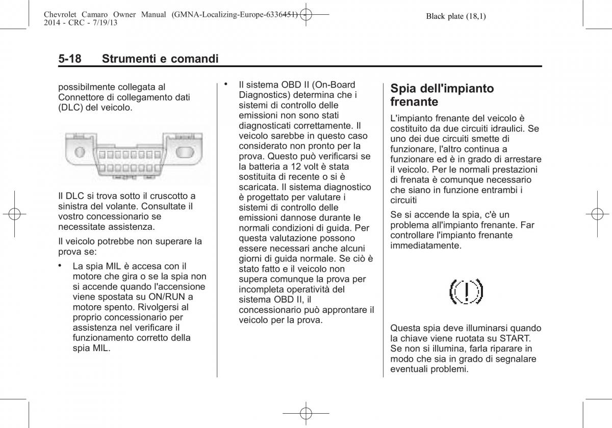 Chevrolet Camaro V 5 manuale del proprietario / page 122