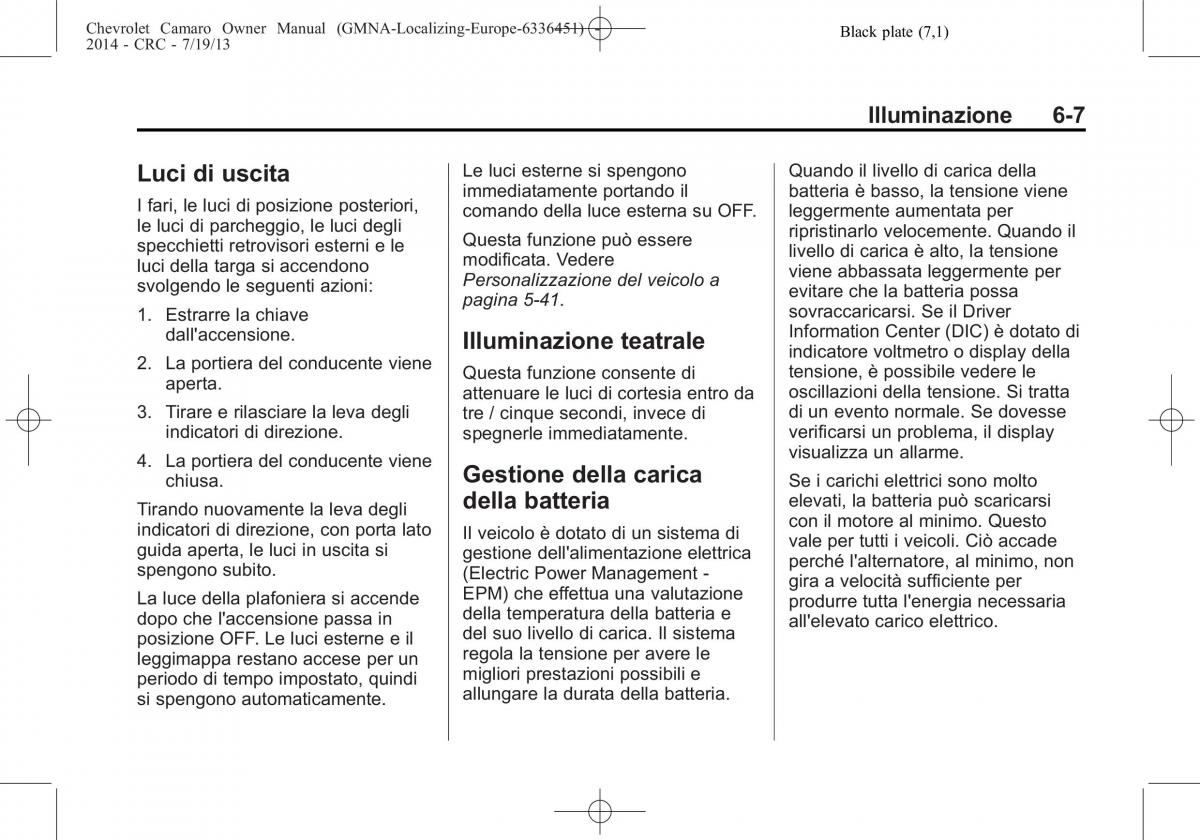 Chevrolet Camaro V 5 manuale del proprietario / page 155