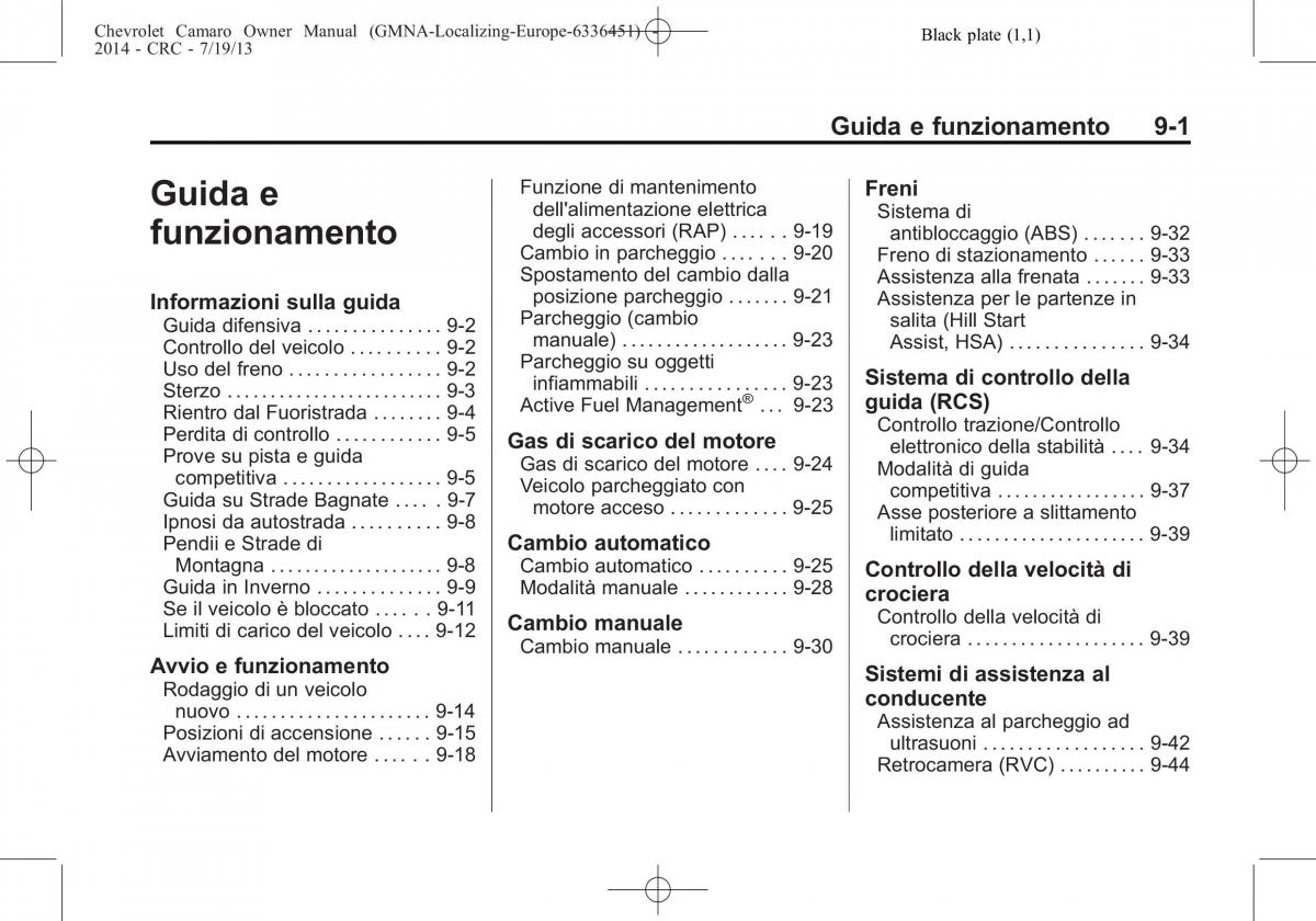 Chevrolet Camaro V 5 manuale del proprietario / page 163