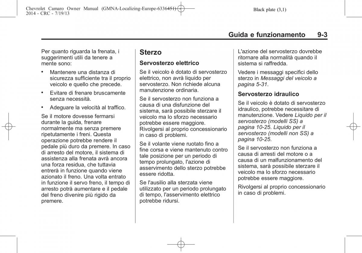 Chevrolet Camaro V 5 manuale del proprietario / page 165