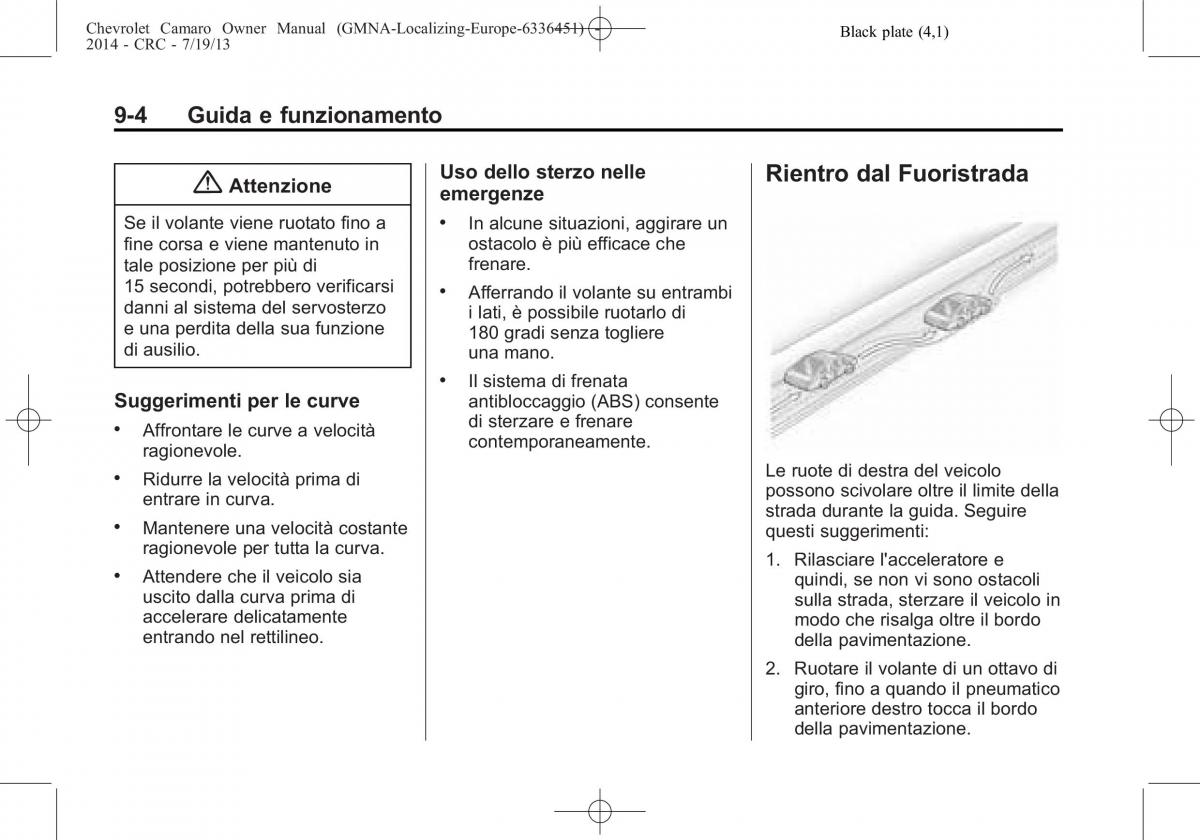 Chevrolet Camaro V 5 manuale del proprietario / page 166