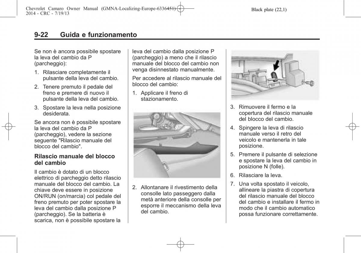 Chevrolet Camaro V 5 manuale del proprietario / page 184