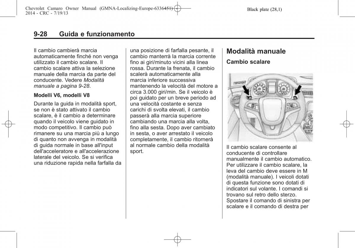 Chevrolet Camaro V 5 manuale del proprietario / page 190