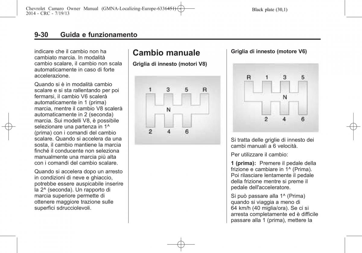 Chevrolet Camaro V 5 manuale del proprietario / page 192