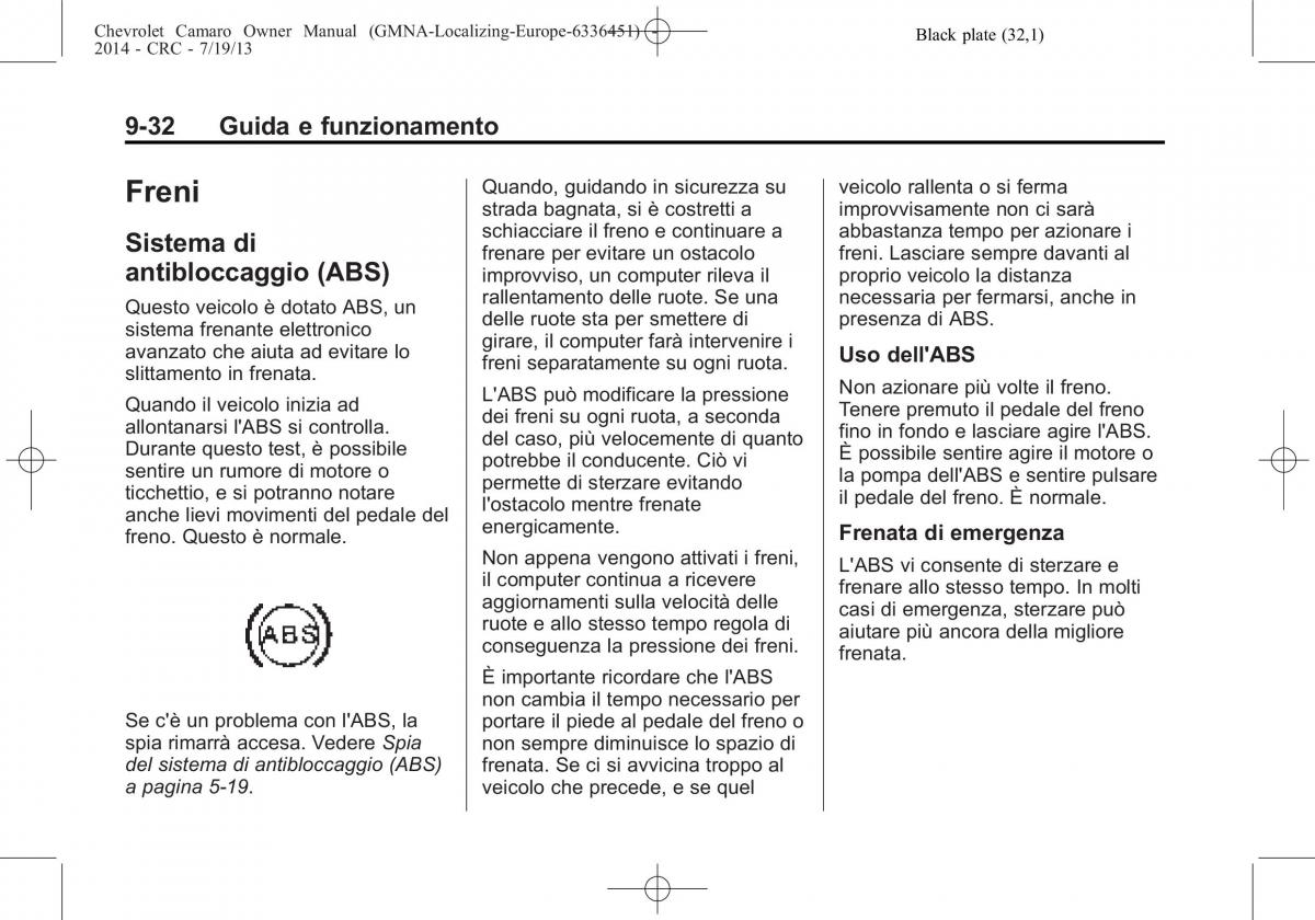 Chevrolet Camaro V 5 manuale del proprietario / page 194