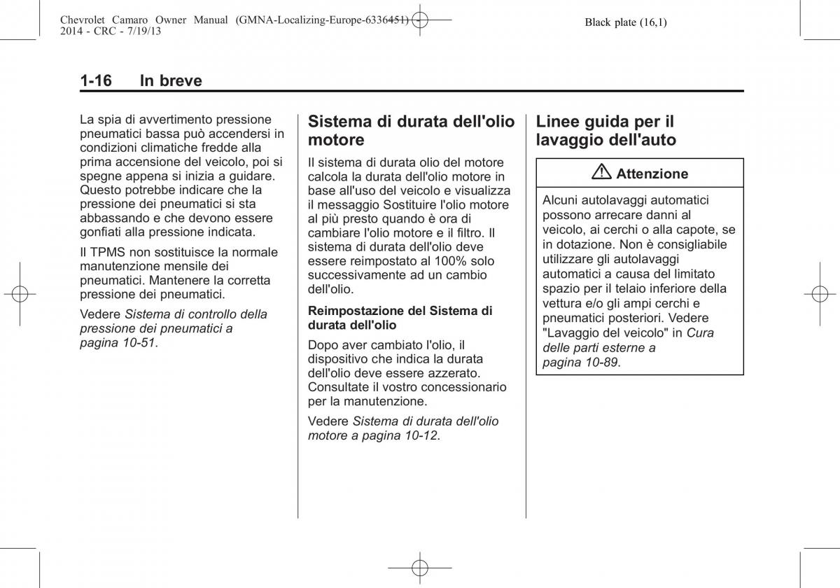 Chevrolet Camaro V 5 manuale del proprietario / page 20