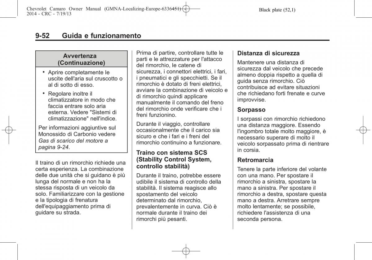 Chevrolet Camaro V 5 manuale del proprietario / page 214