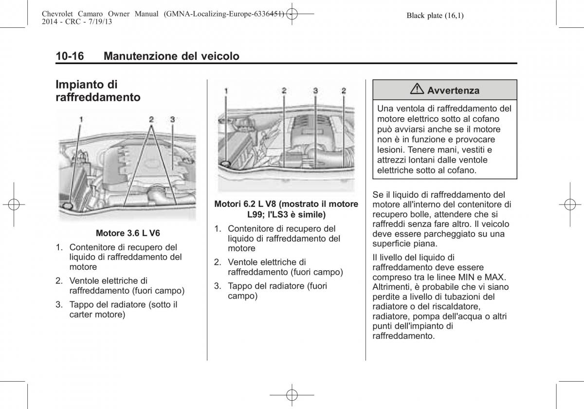 Chevrolet Camaro V 5 manuale del proprietario / page 236