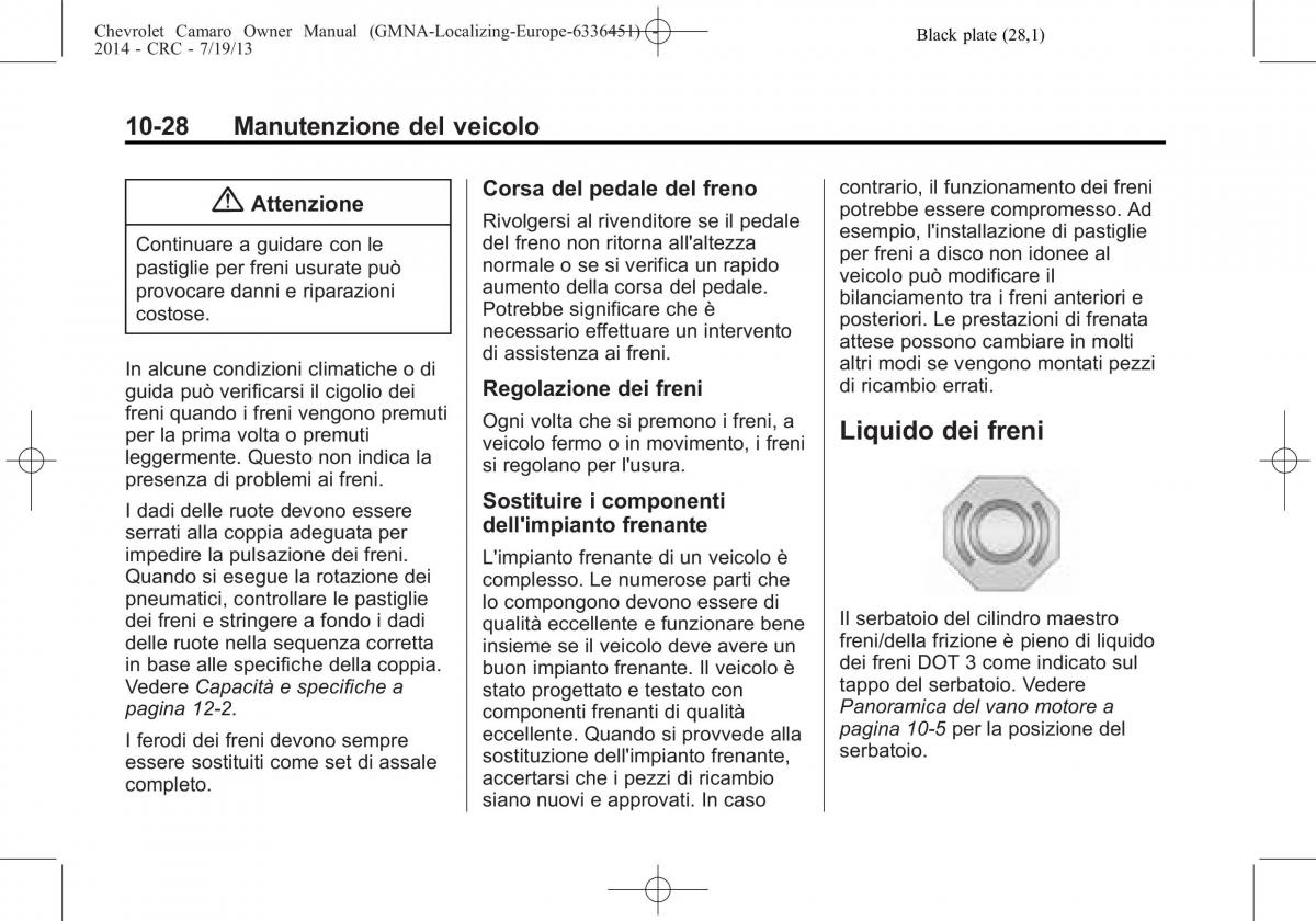 Chevrolet Camaro V 5 manuale del proprietario / page 248