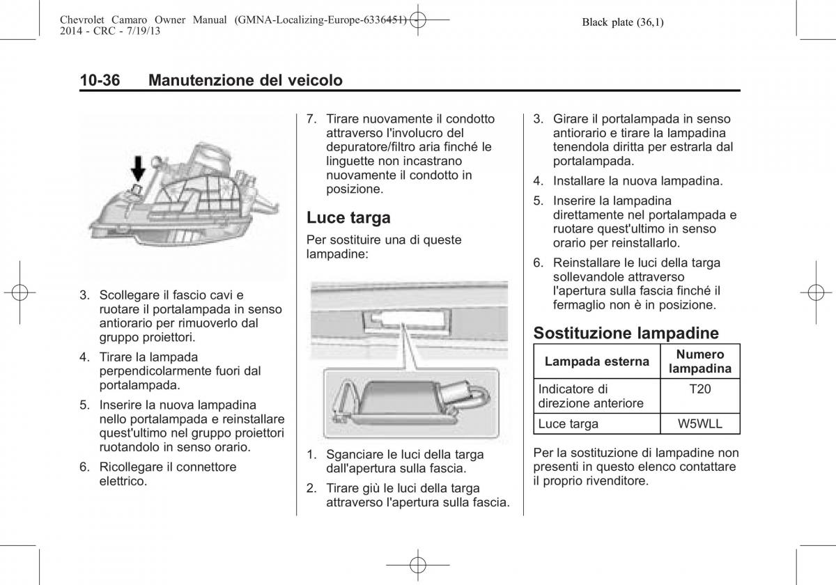 Chevrolet Camaro V 5 manuale del proprietario / page 256