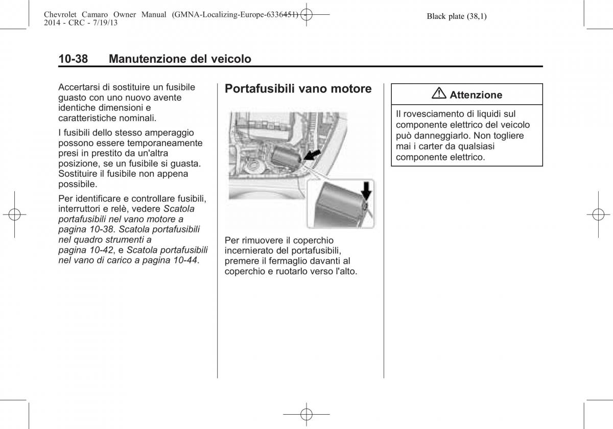 Chevrolet Camaro V 5 manuale del proprietario / page 258