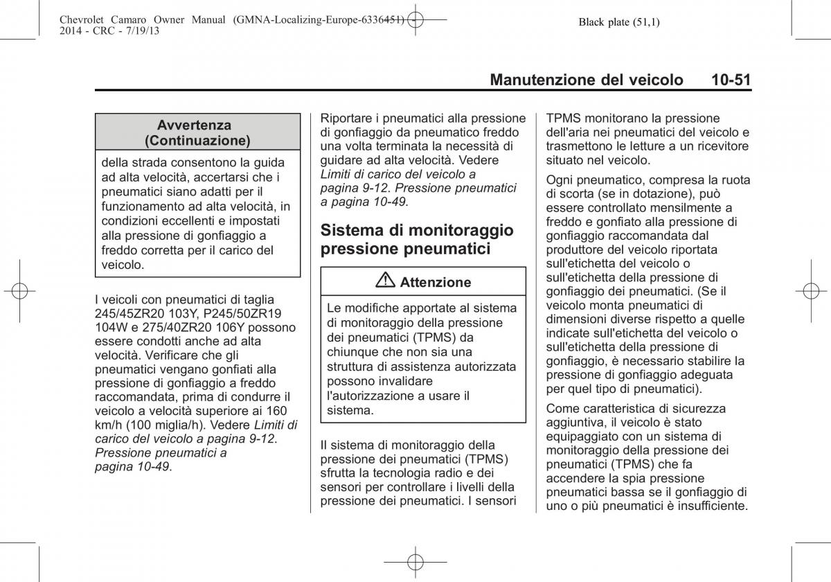 Chevrolet Camaro V 5 manuale del proprietario / page 271