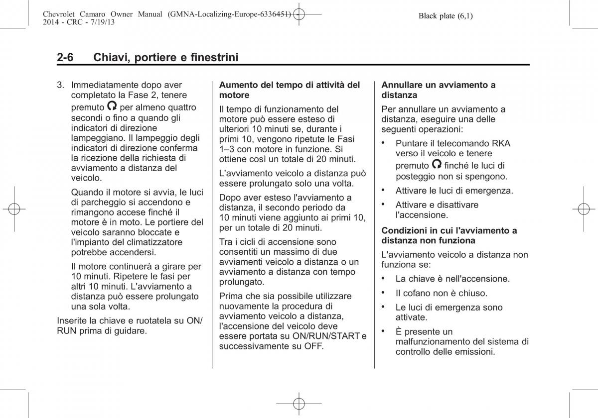 Chevrolet Camaro V 5 manuale del proprietario / page 28