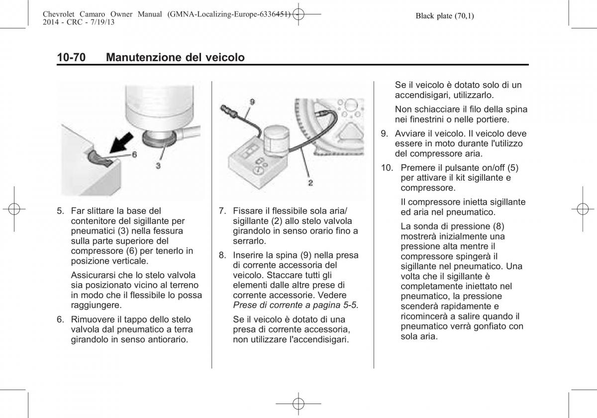 Chevrolet Camaro V 5 manuale del proprietario / page 290