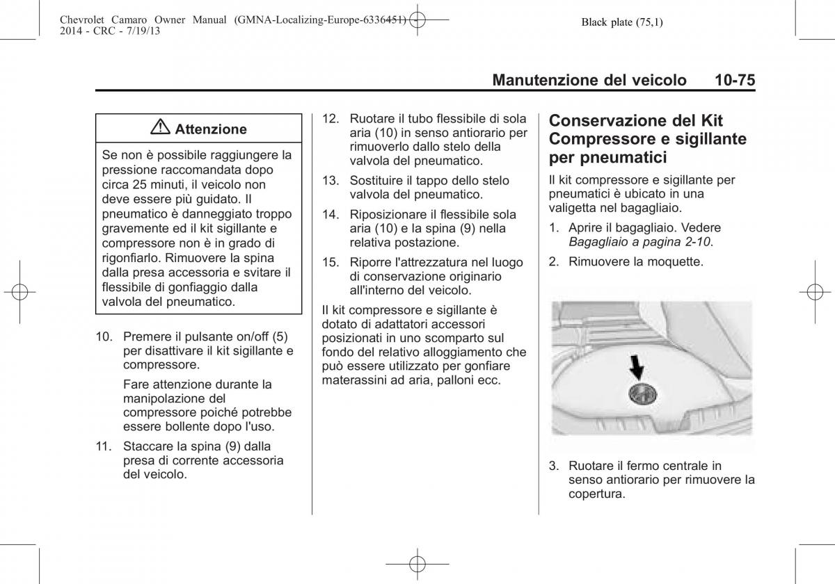 Chevrolet Camaro V 5 manuale del proprietario / page 295