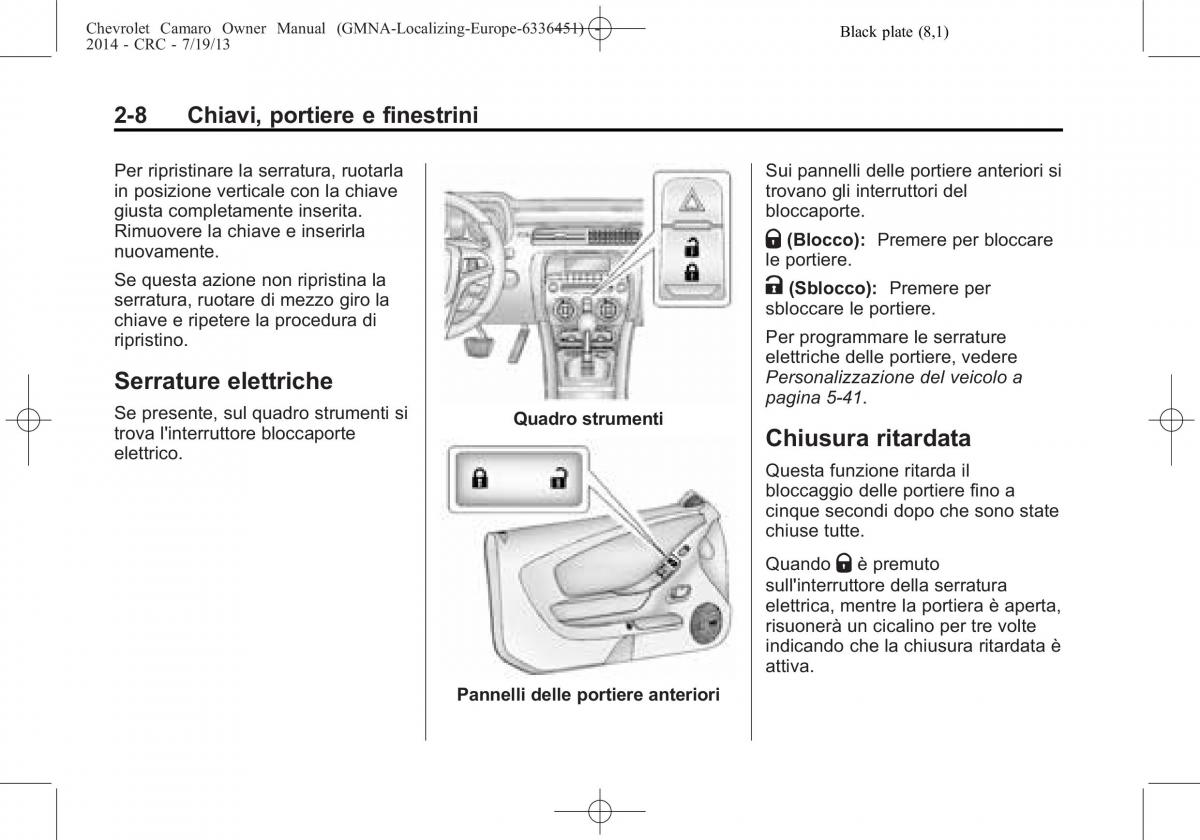 Chevrolet Camaro V 5 manuale del proprietario / page 30