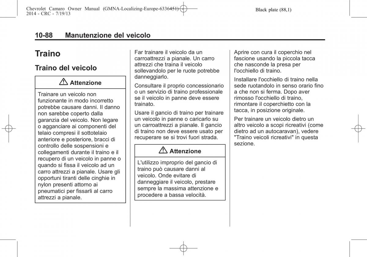 Chevrolet Camaro V 5 manuale del proprietario / page 308