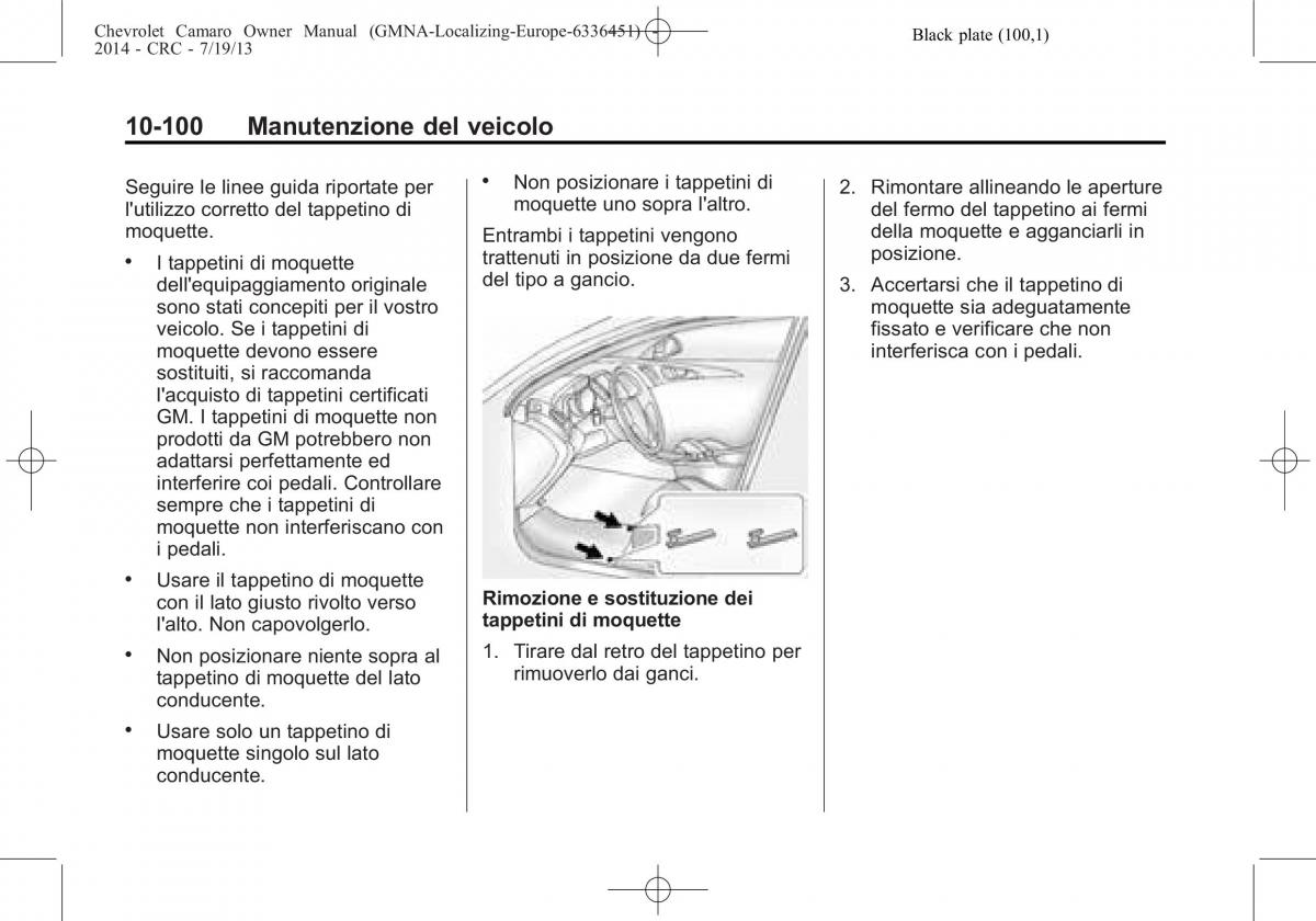 Chevrolet Camaro V 5 manuale del proprietario / page 320