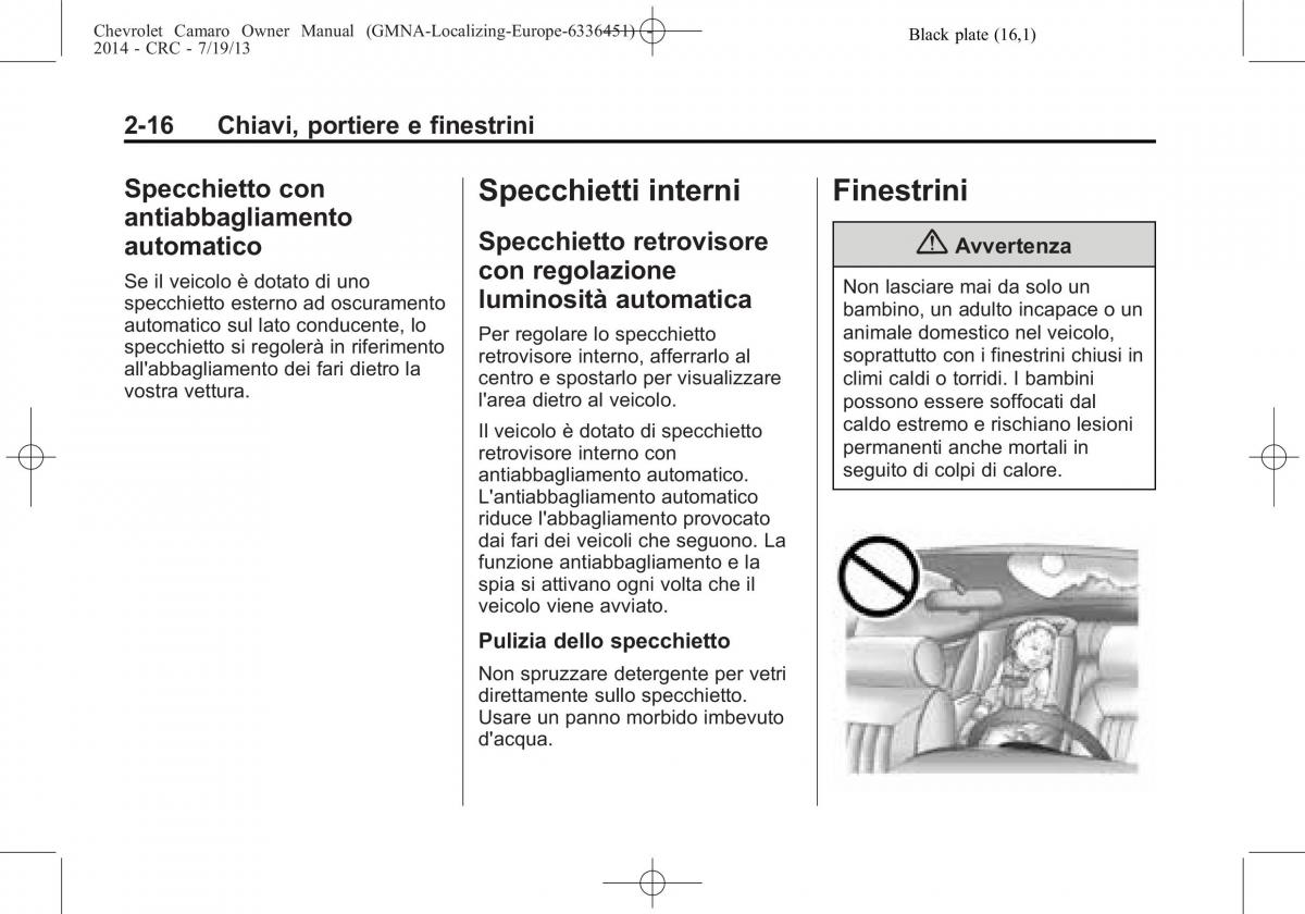 Chevrolet Camaro V 5 manuale del proprietario / page 38