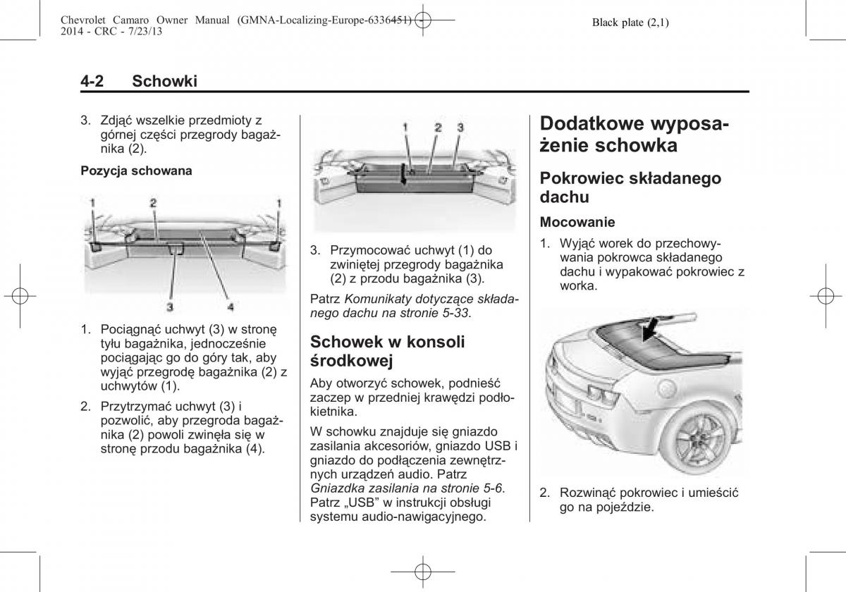 Chevrolet Camaro V 5 instrukcja obslugi / page 108