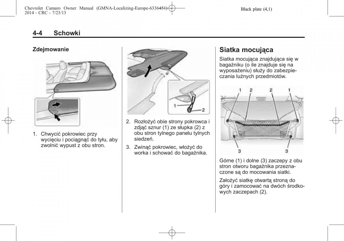 Chevrolet Camaro V 5 instrukcja obslugi / page 110