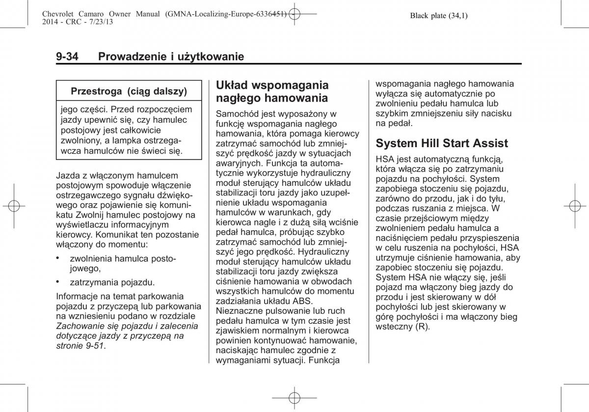 Chevrolet Camaro V 5 instrukcja obslugi / page 204