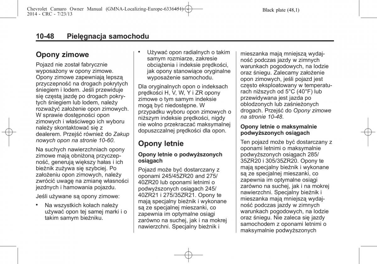 Chevrolet Camaro V 5 instrukcja obslugi / page 276