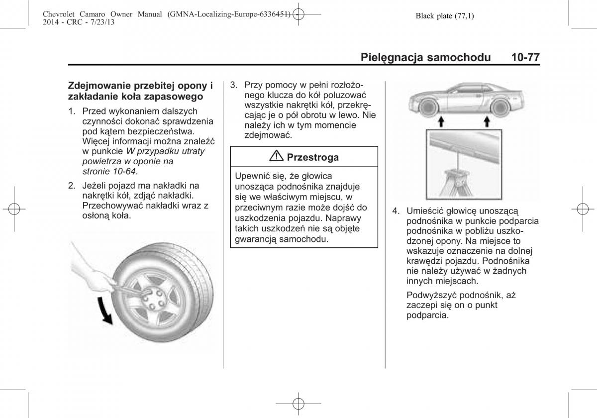 Chevrolet Camaro V 5 instrukcja obslugi / page 305