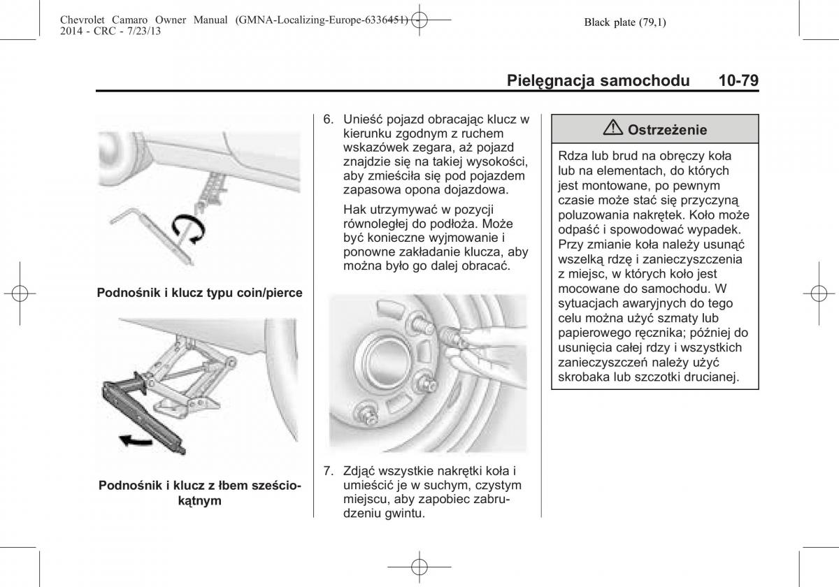 Chevrolet Camaro V 5 instrukcja obslugi / page 307